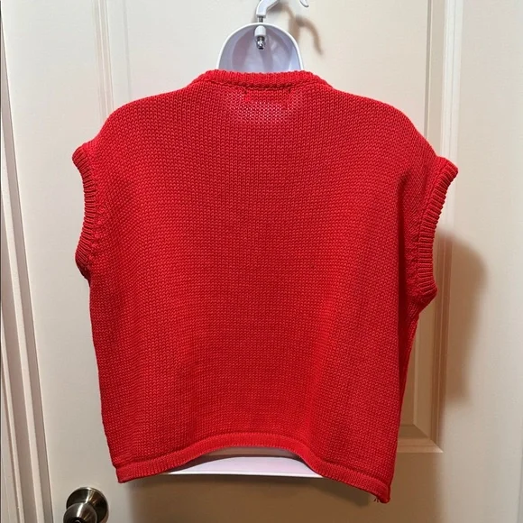 Easy Clothes Coral Cropped Knit Top - Picture 2 of 3